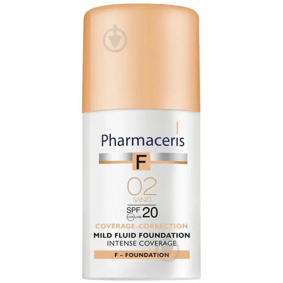 Pharmaceris F Coverage-Correction, fluid cu acoperire fină, 02 Sand, SPF 20, 30 ml