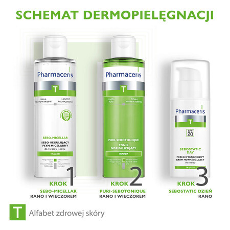 Pharmaceris T Sebostatic Day, Cremă de față normalizatoare antiacneică, SPF 20, 50 ml