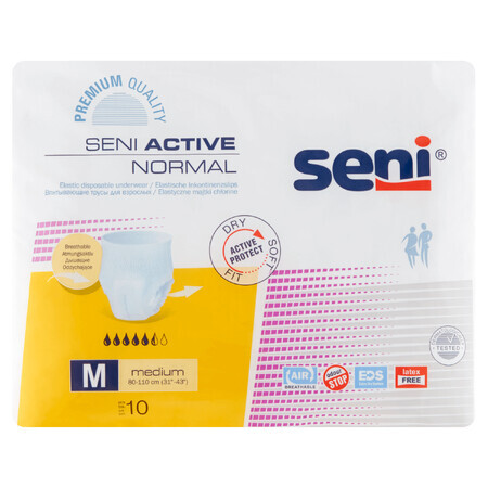 Seni Active Normal, chiloți absorbanți, Mediu, 80-110 cm, 10 bucăți