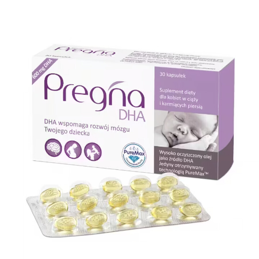 Pregna DHA, voor zwangere vrouwen en vrouwen die borstvoeding geven, 30 capsules