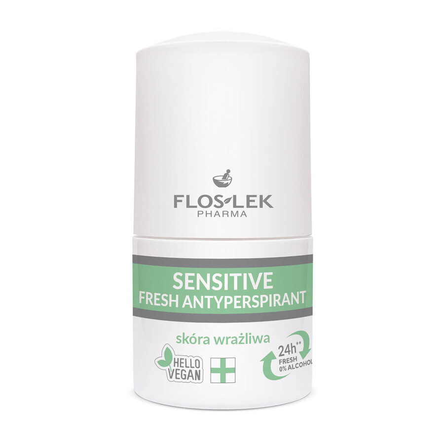 Flos-Lek Fresh, antiperspirant, piele sensibilă, deo roll-on, 50 ml