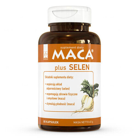 Maca Plus mit Selen Kapseln  Nahrungsergänzung für Vitalität  amp; Wohlbefinden, 80 Stück