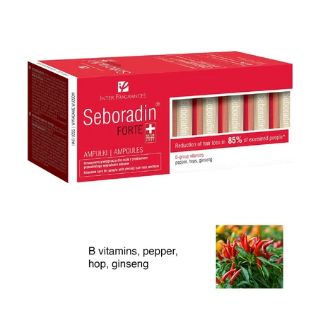 Seboradin Forte, 14 ampoules, Hair loss treatment