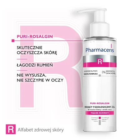 Pharmaceris R Puri Rosalgin, physiological facial cleansing gel, soothing, 190 ml