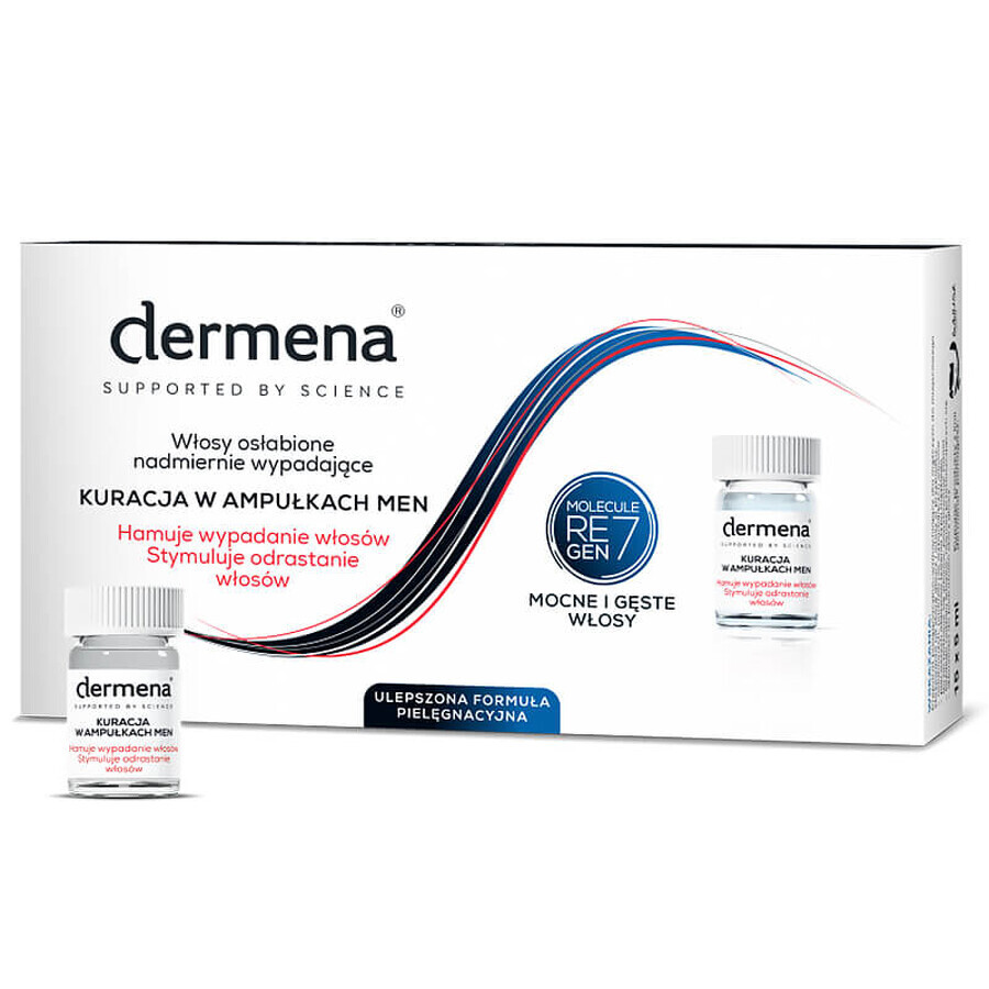 Haarwuchsampullen für Männer - Effektive 15-tägige Kur zur Bekämpfung von Haarausfall - Dermena Men 15 x 5 ml.