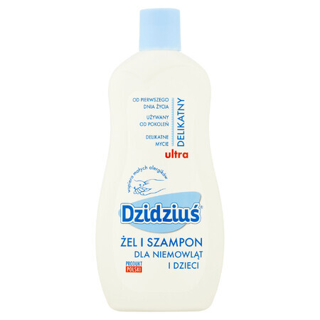 Dzidziuś Ultra Delicate, washing gel and shampoo for babies and children, 500 ml