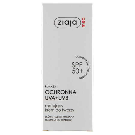 Ziaja Med Protective Treatment, matterende gezichtscrème, SPF 50+, 50 ml