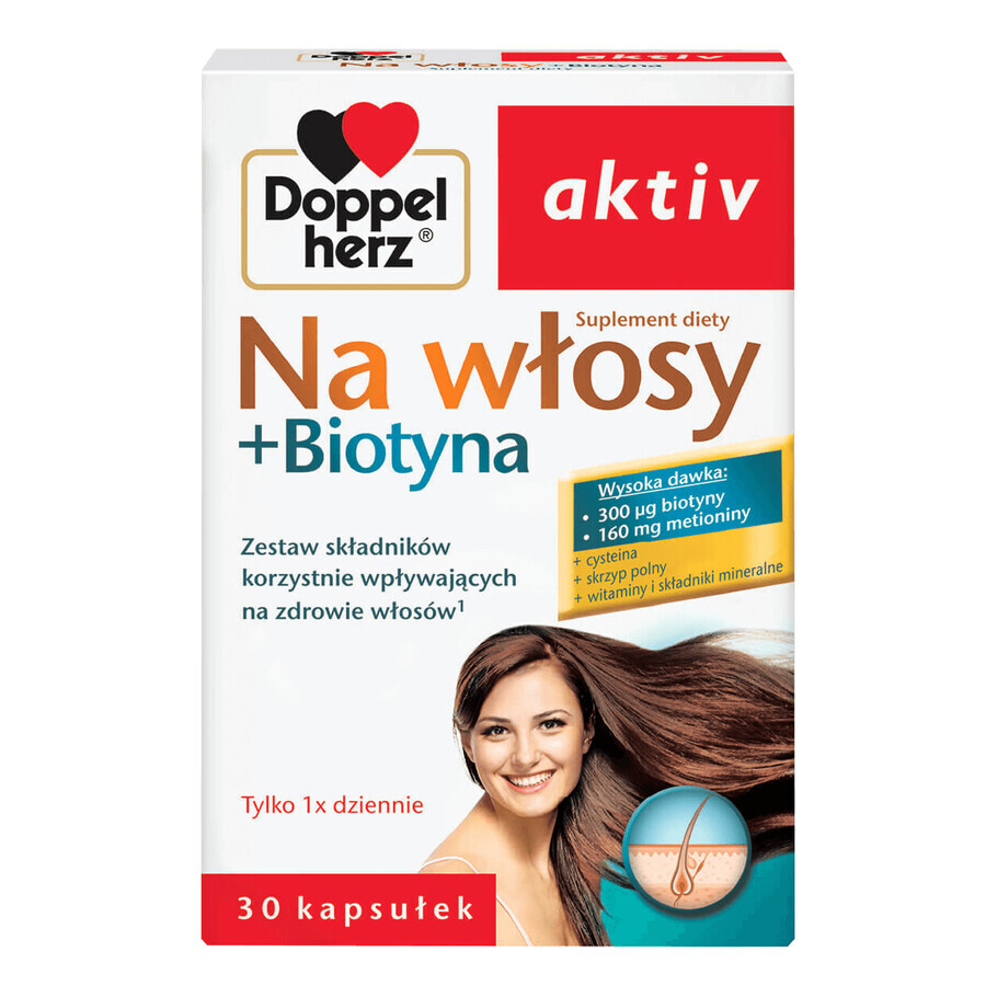 Doppelherz aktiv For Hair + Biotine, 30 capsules