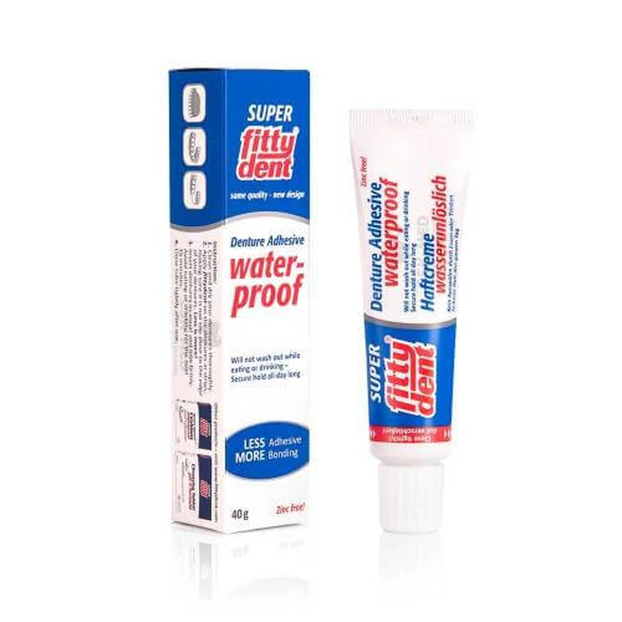 Fittydent Super Waterproof Denture Adhesive, 40 g, Dentaid