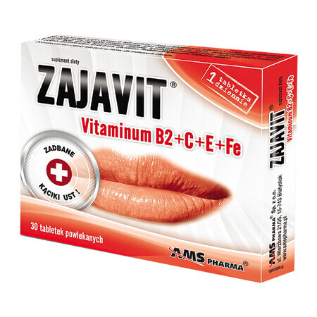 Zajavit, Vitaminum B2 + C + E+ Fe, 30 Tabletten