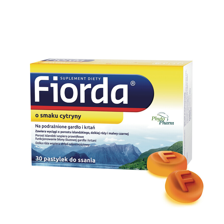 Fiorda, saveur citron, 30 pastilles