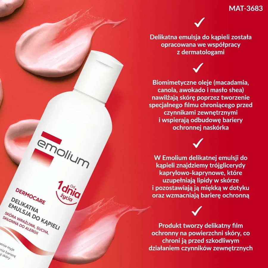 Emolium Dermocare, bath emulsion from the first day of life, 200 ml