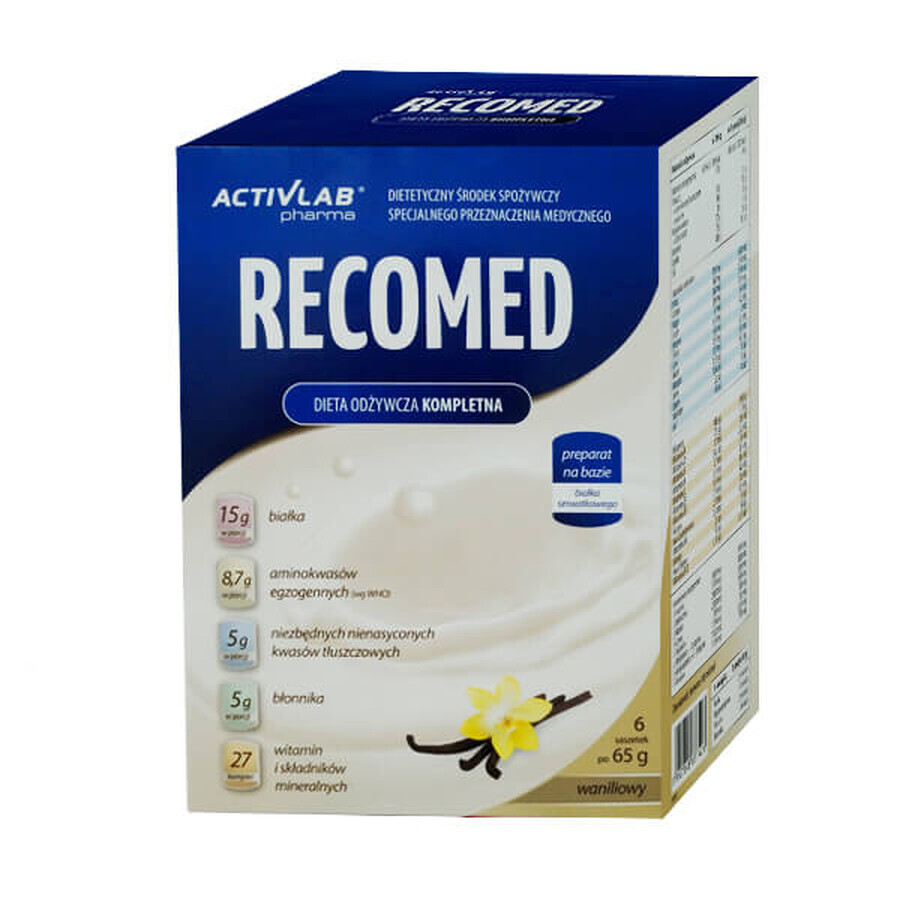 Activlab Pharma RecoMed, nutritional preparation, vanilla flavor, 65 gx 6 sachets