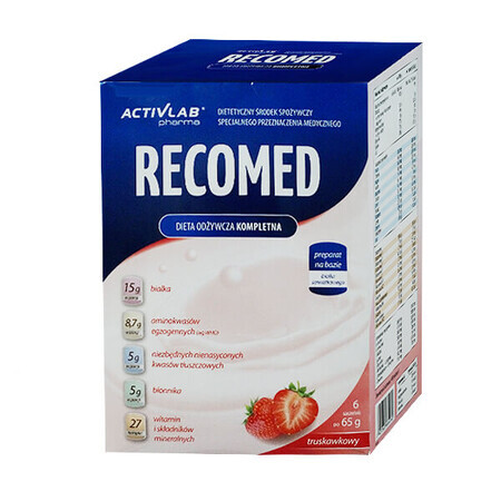 Activlab Pharma RecoMed, voedingspreparaat, aardbeiensmaak, 65 gx 6 zakjes