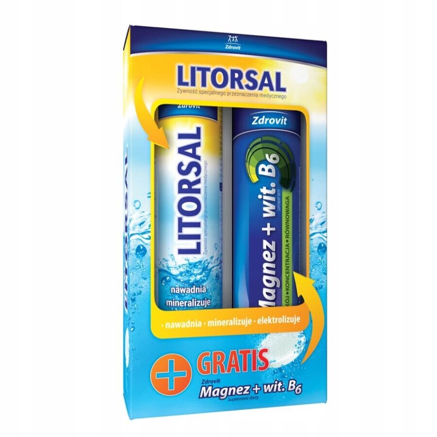 Litorsal, 24 Brausetabletten + Magnesium mit Vitamin B6, 24 Brausetabletten, Zdrovit 