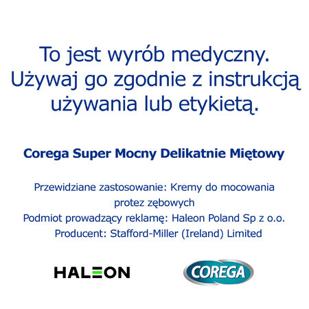 Corega Super Strong, cremă de fixare pentru proteze dentare, ușor mentolată, 70 g