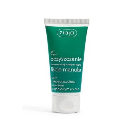 Ziaja Manuka Leaves, Micro-exfoliating cream with mandelic acid, for night, 50 ml