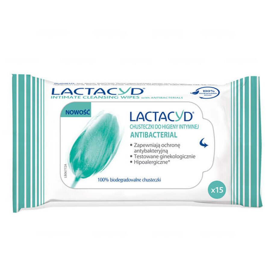 Lactacyd Antybacterial, Intimhygienetücher, 15 Stück