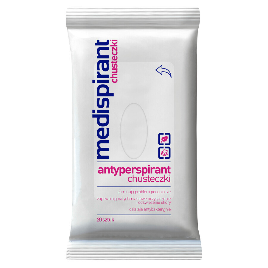 Medispirant, wet wipes, antiperspirant, 20 pieces