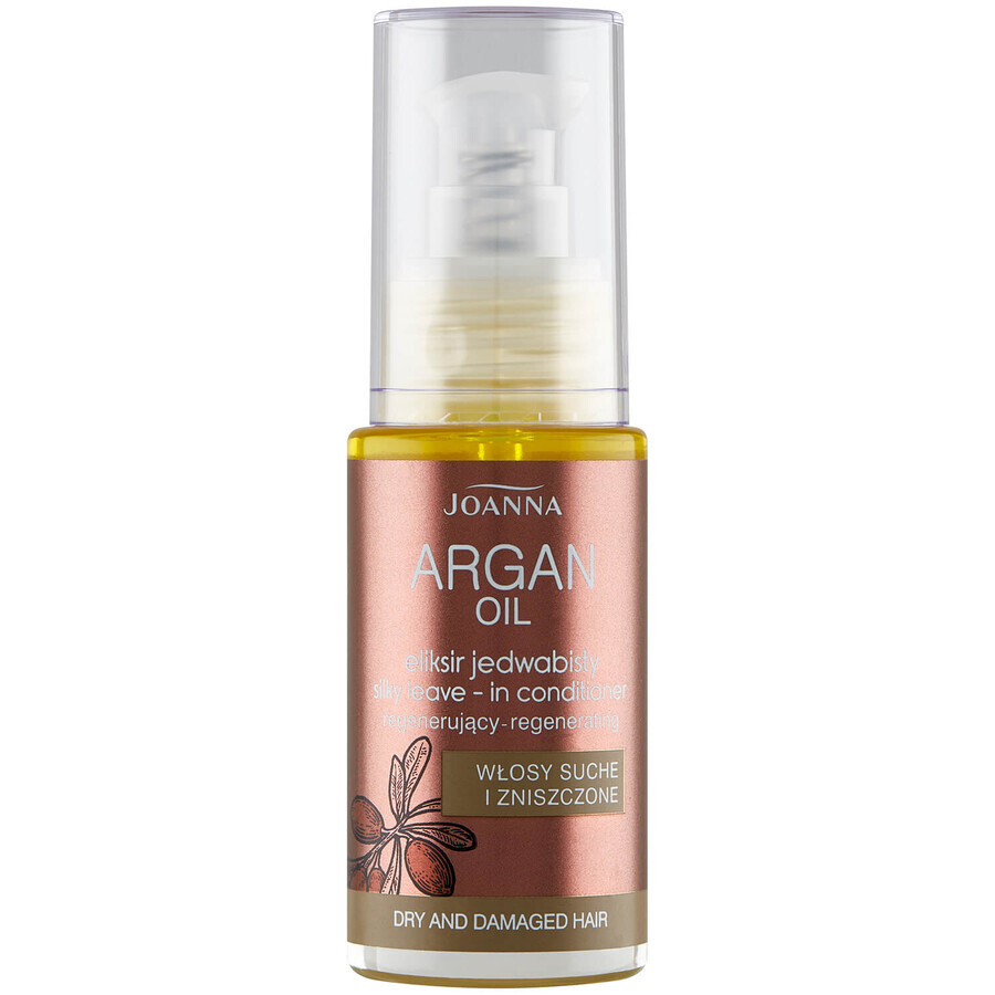 Joanna Argan Oil, elixir mătăsos regenerant, păr uscat și deteriorat, 30 ml