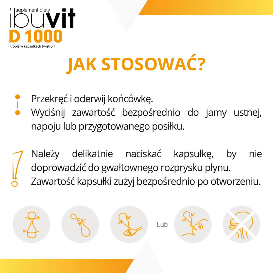 Ibuvit D 1000, vitamina D pentru copii de peste 1 an, adolescenți și adulți, 30 de capsule de tip twist-off