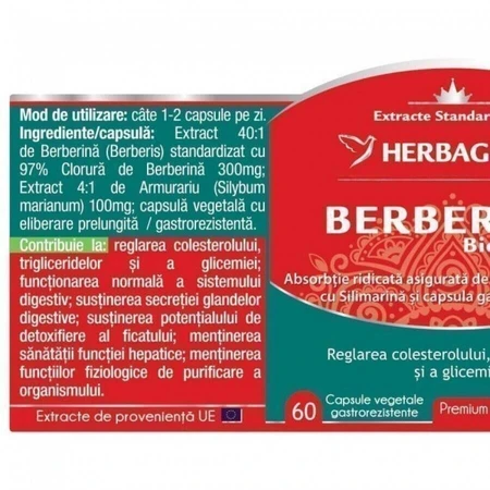 Berberina Bio-activa, 60 capsules, Herbagetica