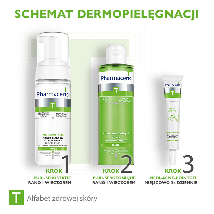 Pharmaceris T Medi Acne Point-Gel, Spot-Gel für lokalisierte mikroinflammatorische Läsionen 2% H2O2, 10 ml