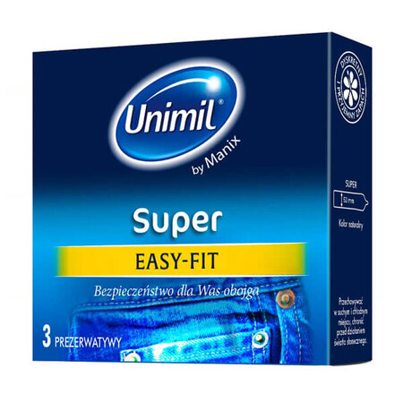 Unimil Super Easy-Fit, klassische Kondome, 3 Stück