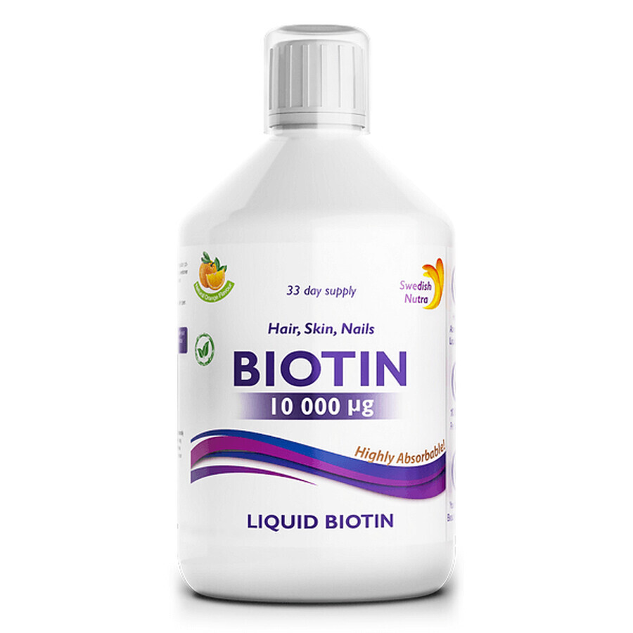 Biotină lichidă 10.000mcg, 500 ml, Swedish Nutra