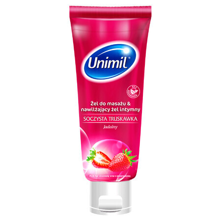 Unimil Fresa Jugosa, gel de masaje y gel íntimo hidratante, 200 ml