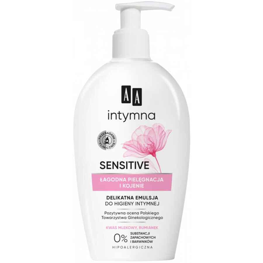 AA Intymna Sensitive, Emulsion für Intimhygiene, beruhigend und schützend, Spender, 300 ml