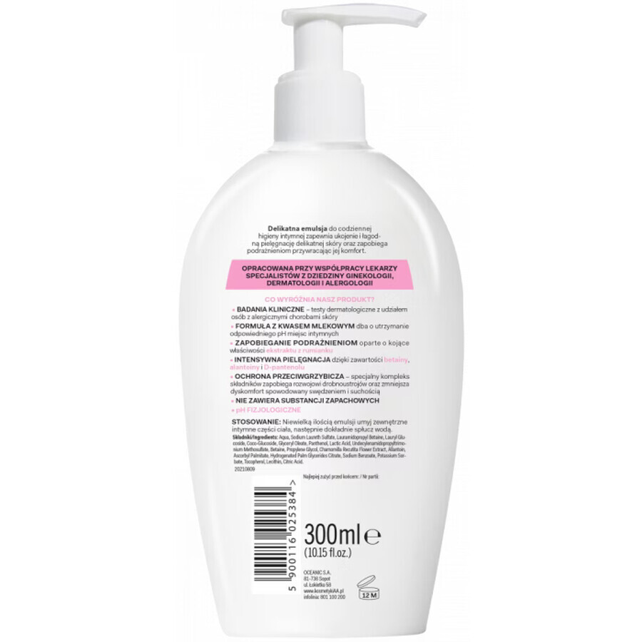 AA Intymna Sensitive, Emulsion für Intimhygiene, beruhigend und schützend, Spender, 300 ml