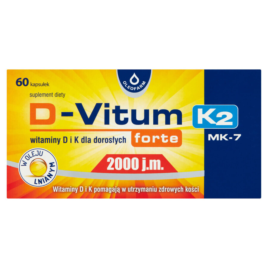 D-Vitum Forte 2000 IU. K2 MK-7, 60 Kapseln