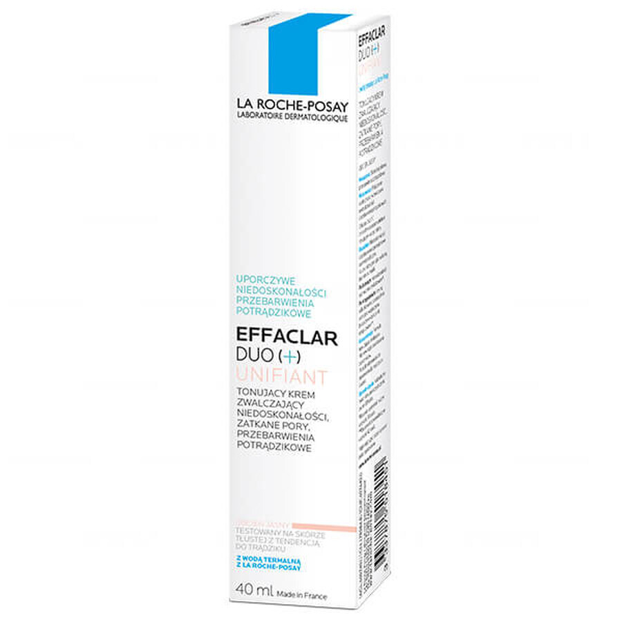 La Roche-Posay Effaclar Duo+ Unifiant, getönte Anti-Unreinheiten-Creme, heller Farbton, 40 ml