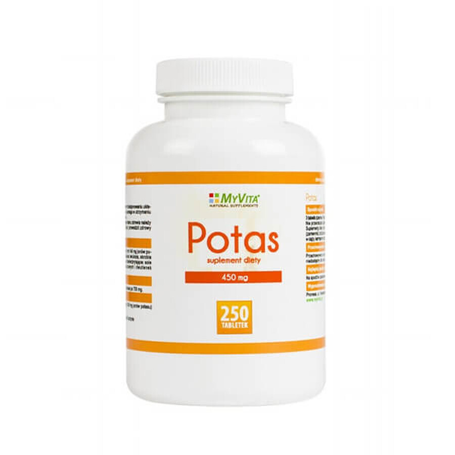 MyVita Potassium, citrat de potasiu, 250 comprimate