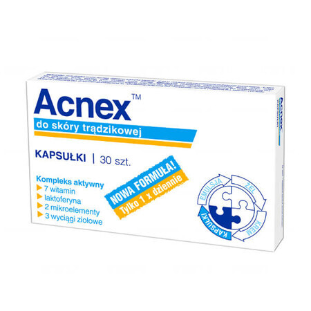 Acnex pentru pielea cu tendință acneică, 30 capsule