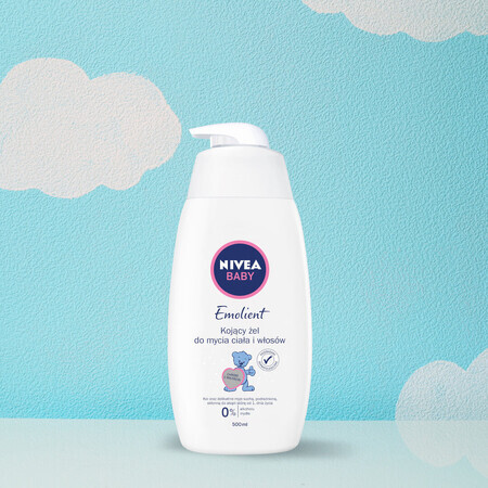 Nivea Baby Emolient, beruhigendes Reinigungsgel für Körper und Haar ab dem 1. Tag, 500 ml