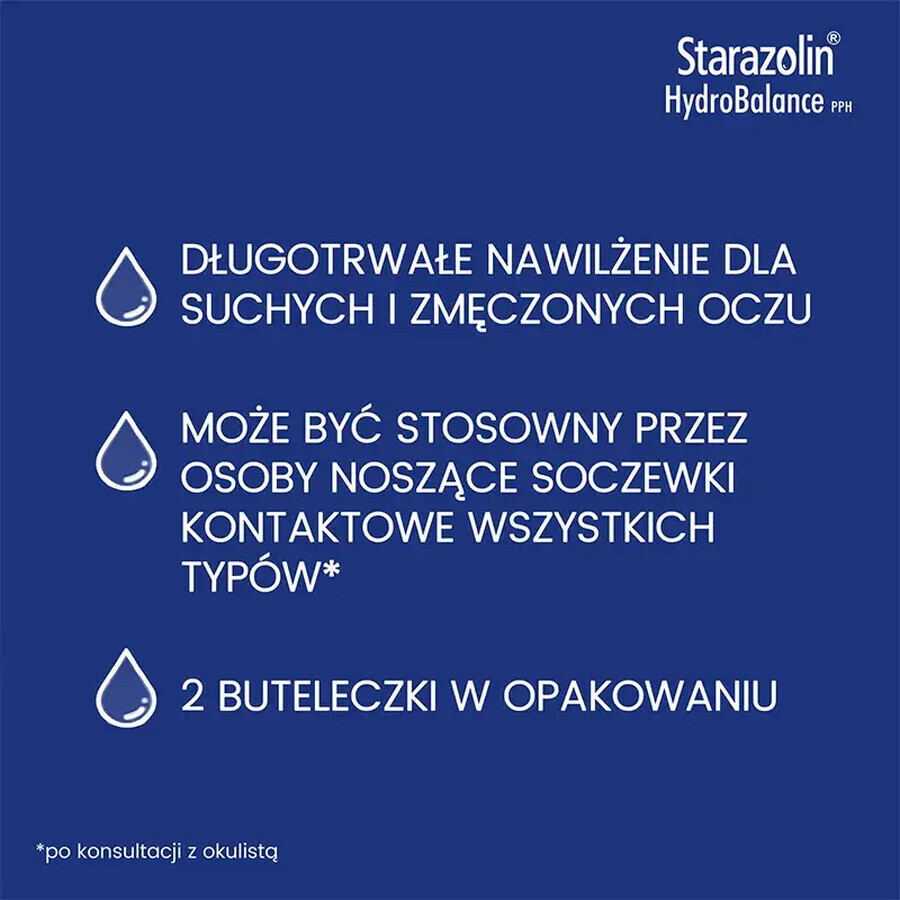 Starazolin HydroBalance Augentropfen, 2x5ml - Für eine hygienische und wirksame Augenpflege. Ideal für trockene und gereizte Augen.