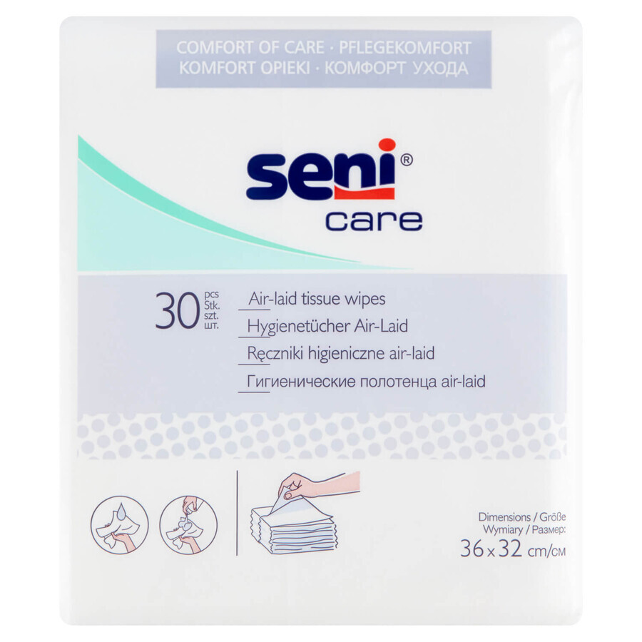 Seni Care, prosoape sanitare cu aer, 36 cm x 32 cm, 30 buc.