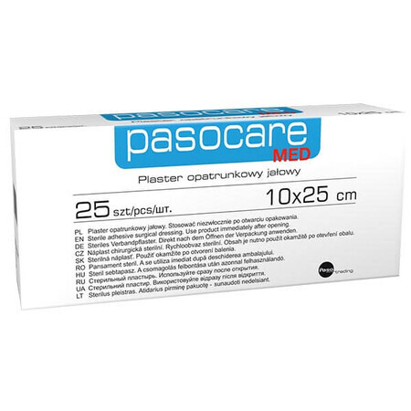 Pasocare Med, pansament ghipsat, steril, 10 cm x 25 cm, 1 bucată