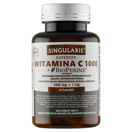 Singularis Vitamina C Superior 1000 + Bioperine, 60 cápsulas