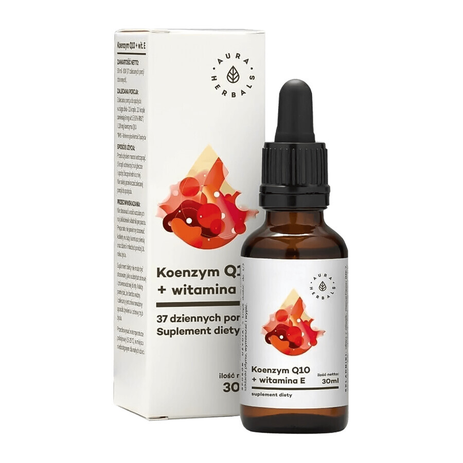 Aura Herbals Coenzima Q10 + vitamina E picături, 30 ml