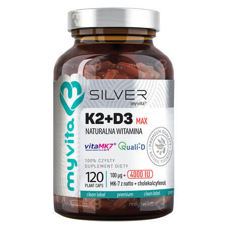 MyVita Silver Vitamina K2 + D3 4000 UI Forte, 120 cápsulas