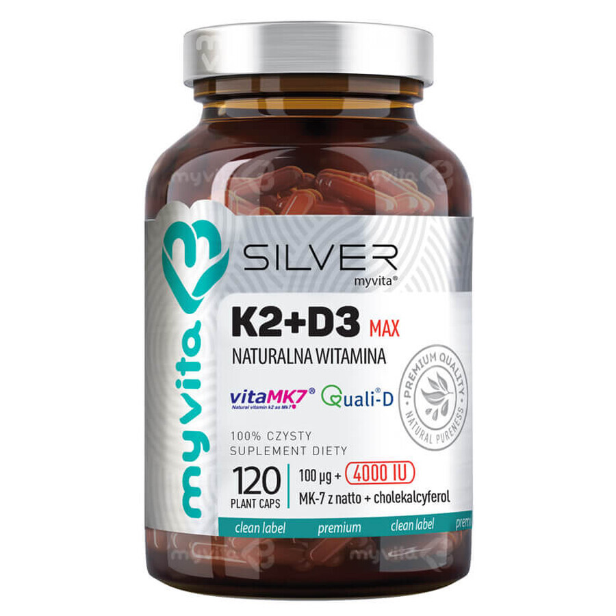 MyVita Silver Vitamina K2 + D3 4000 UI Forte, 120 cápsulas