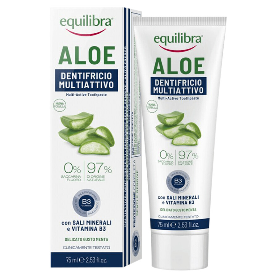 Equilibra Aloe, triple action gel toothpaste, fluoride-free, 75 ml