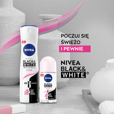 Nivea, anti-transpirant spray, Invisible Black &amp; White, Helder, 250 ml