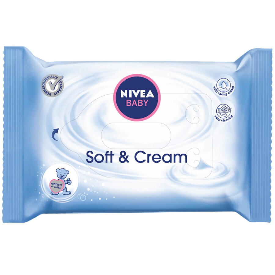 Șervețele umede Nivea Baby Soft&Cream, 2 x 63 buc.