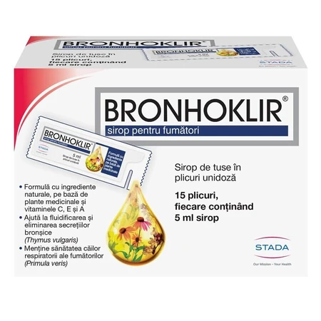 Bronhoklir syrup for smokers, 15 sachets, Stada