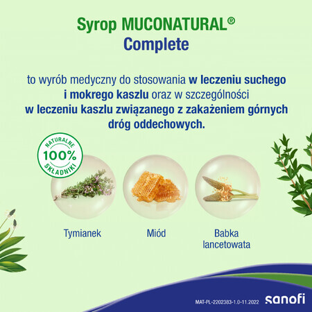 Muconatural Complete, sirop pentru copii de la 1 an și adulți, 128 g