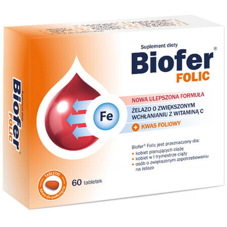 Biofer Folic Nahrungsergänzungsmittel - 60 Tabletten